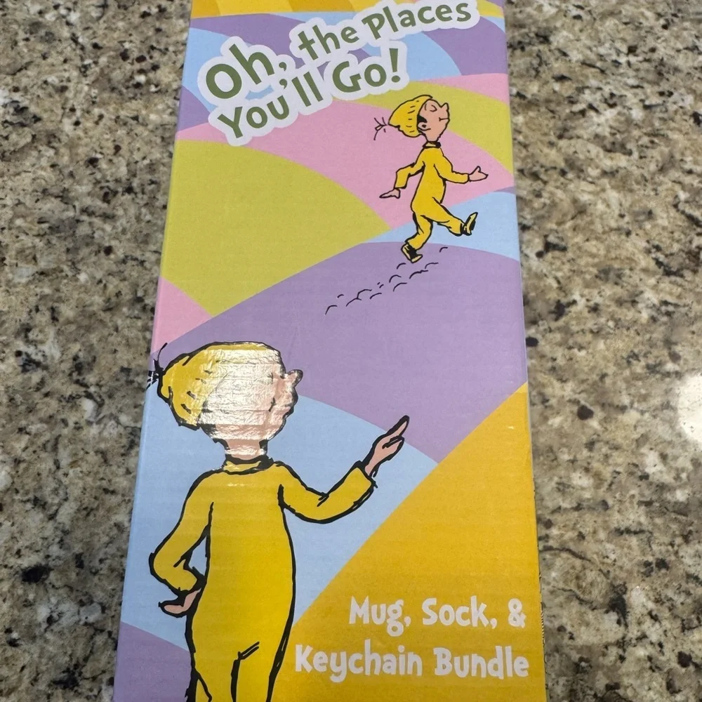 Dr. Seuss 'Oh, the Places You'll Go!' Blue Mug, Socks & Keychain Gift Set grad